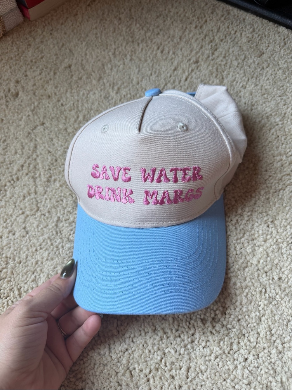 Save Water Drink Margs Kids Two-Tone Cap - Pink & Blue
